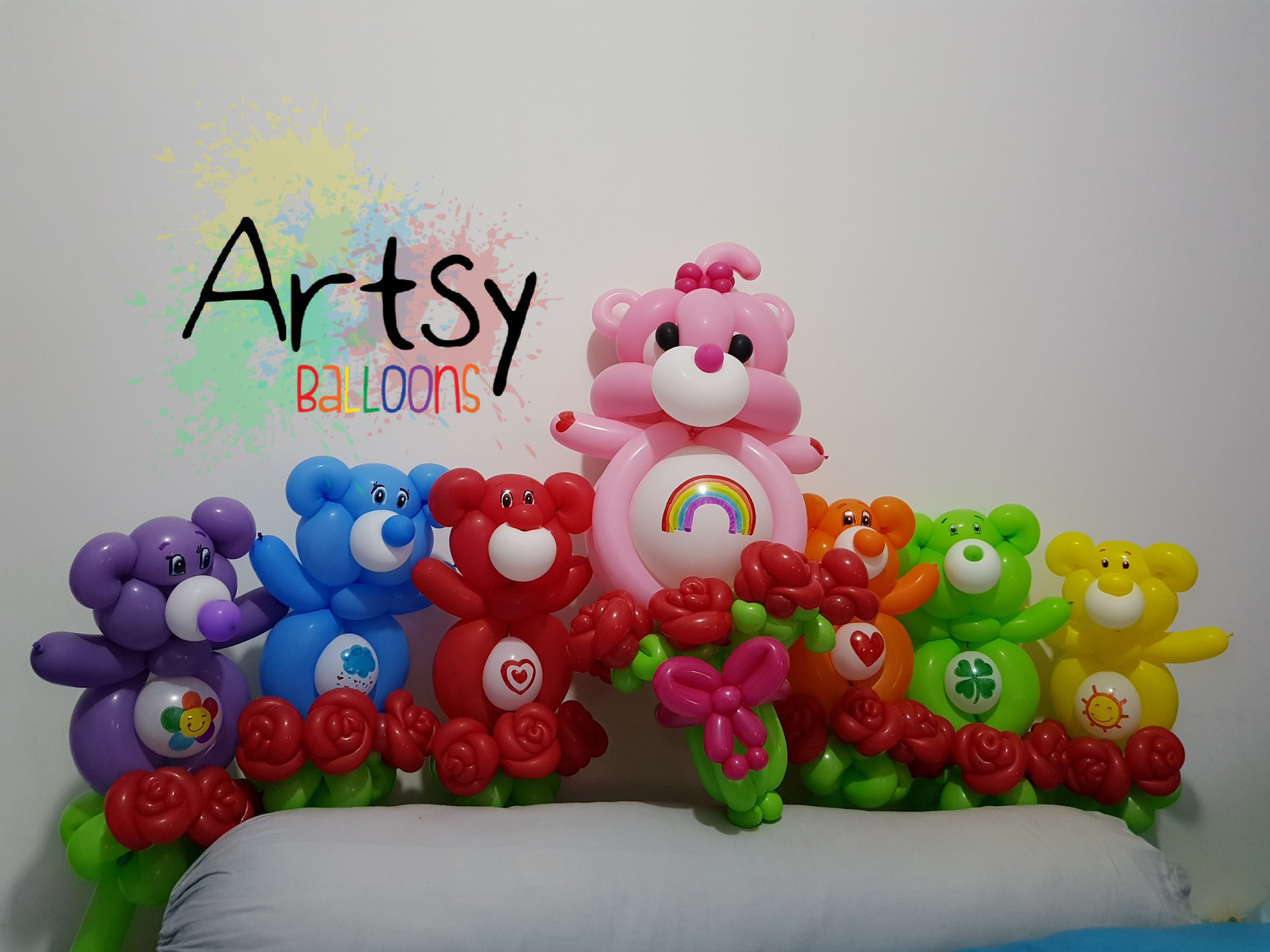 , Care Bear balloon sculptures, Singapore Balloon Decoration Services - Balloon Workshop and Balloon Sculpting